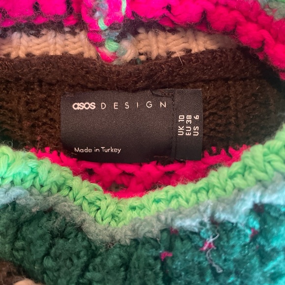 ASOS Design Open Knit Sweater in Multi Stripes - Picture 5 of 6